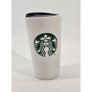 Starbucks Classic White‎ & Green 12 Ounce Ceramic Coffee Cup Mug Tumbler 12 Oz